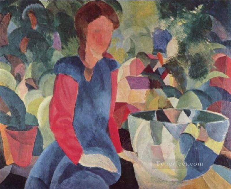 Girl With Fish Bell August Macke Oil Paintings